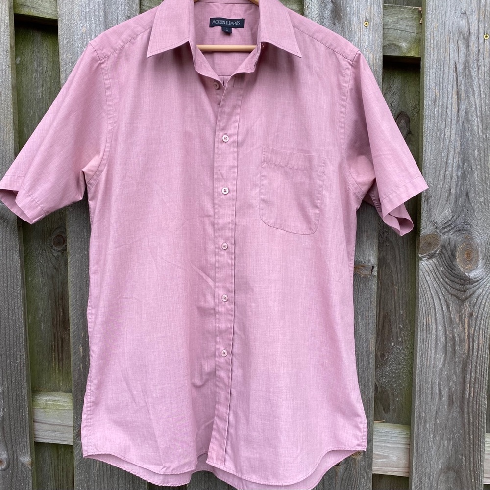 Mauve Rose short sleeve button down Oxford shirt excellent L…